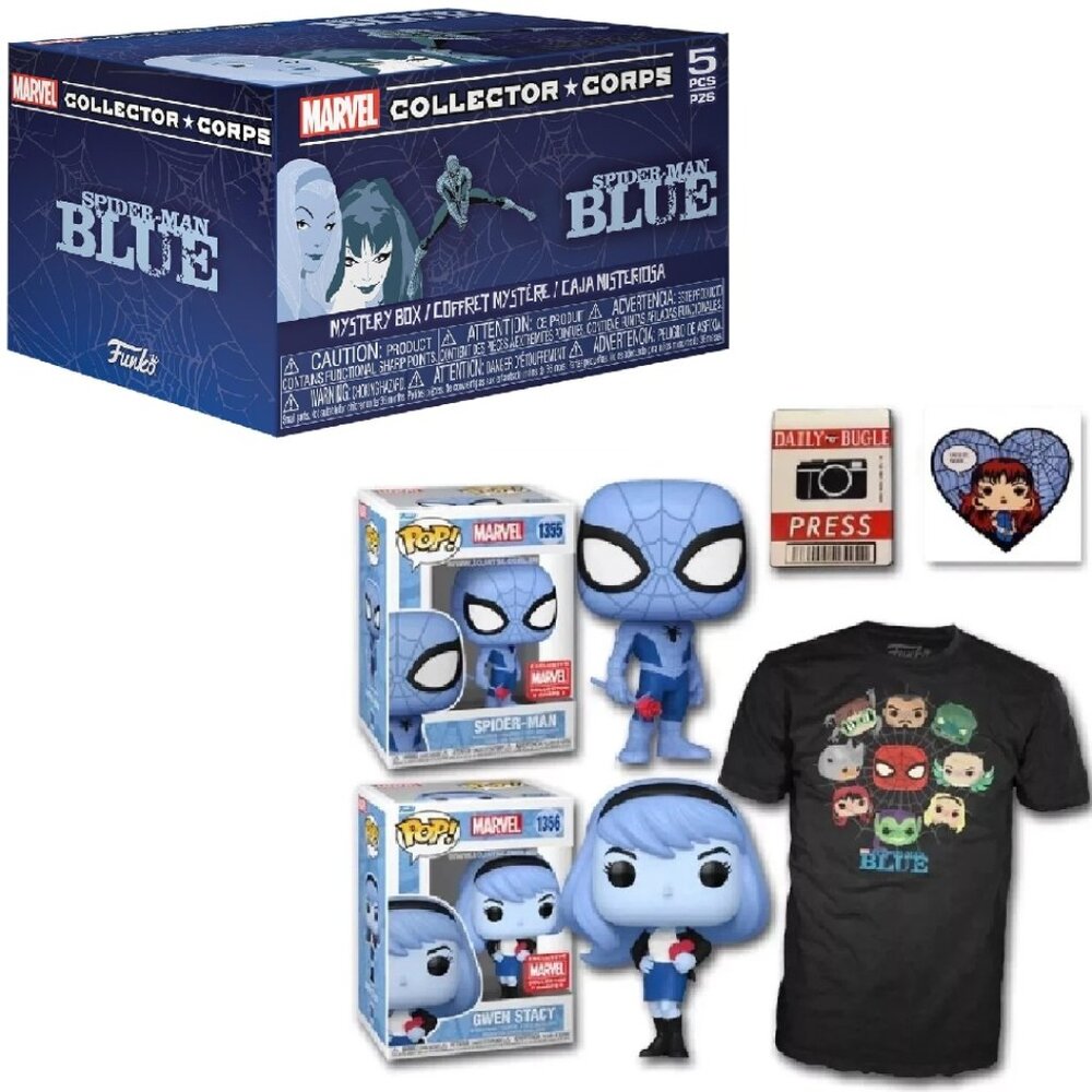 NIB - Funko POP! Marvel Collector Corps Spider-Man Blue Mystery Box – Size M